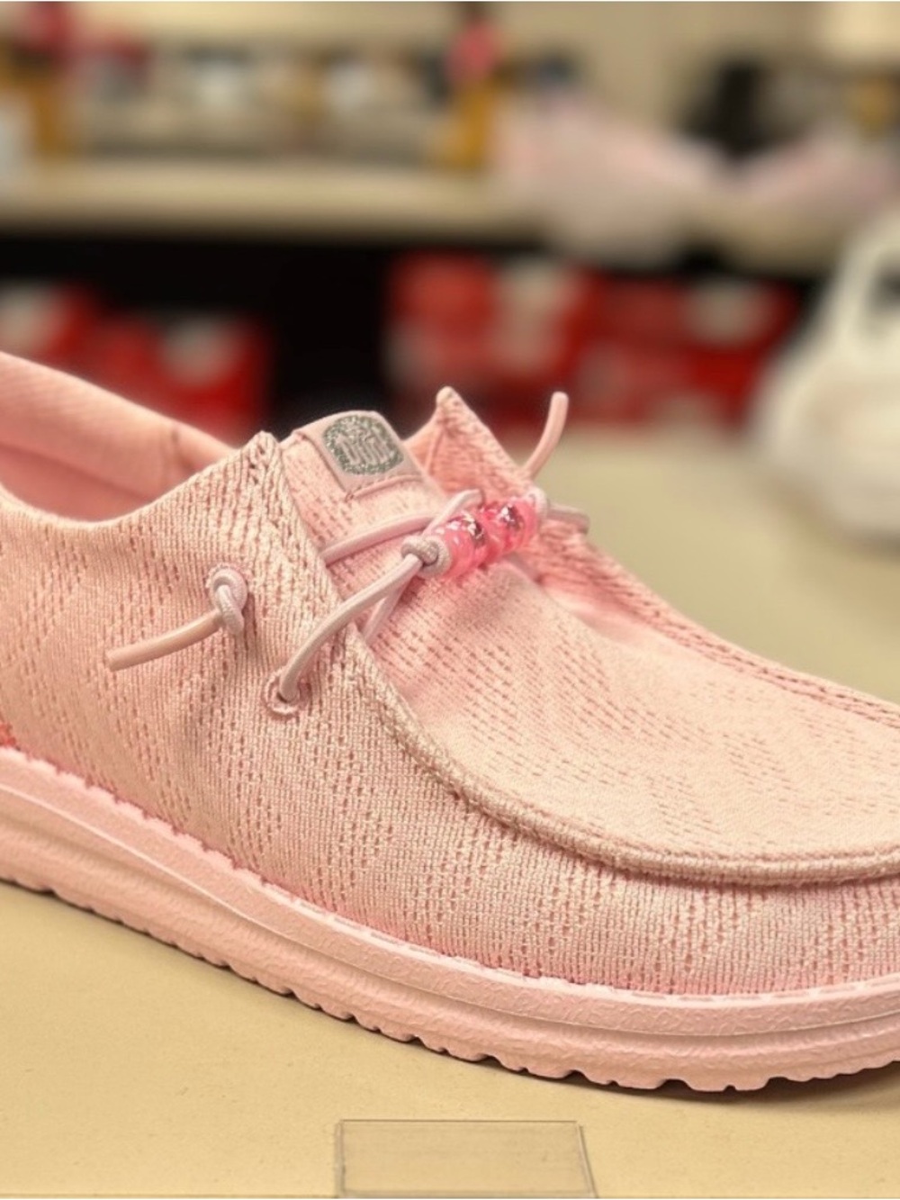 Children's Hey Dude Pink Slip-On Beaded Casual Shoes